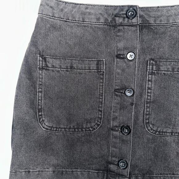 Free People Dark Gray Button-Front Midi Skirt we are the people NWT - Picture 4 of 15